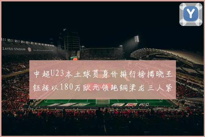 中超U23本土球员身价排行榜揭晓王钰栋以180万欧元领跑铜梁龙三人紧随其后